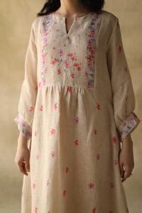 Buy Roza Pret Brown Sarah Linen Midi Dress Online | Aza Fashion.