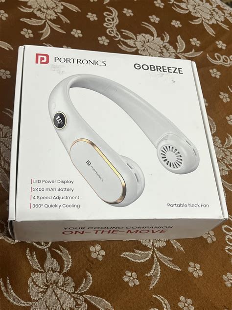 Portronics Gobreeze Portable Neck Fan, Hands Free Bladeless Fan, 360 ...