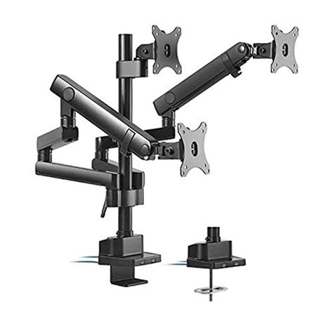 NEWSTAR Adjustable 3 Monitor Arm Desk Stand with USB Ports (32in ...