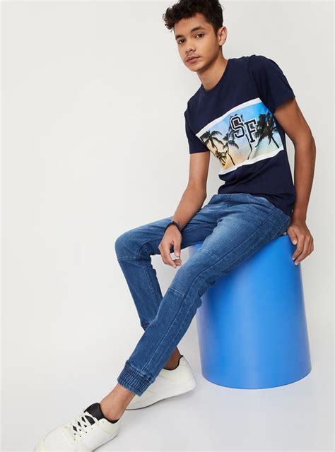 Buy Boy Slim-Fit Denim Joggers Online at just Rs. 899.0 - 1000012389870 ...