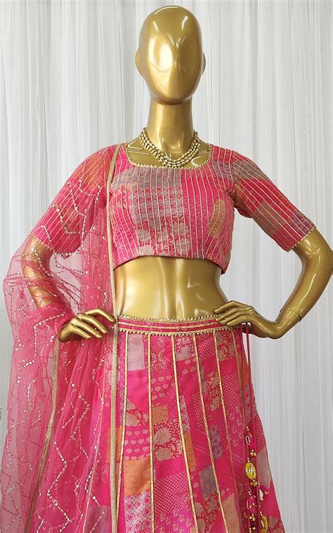 Hot Pink Gota Work Lehenga Set