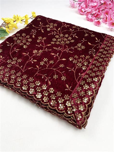 Trending Sequence Work Embroidered Velvet Dupatta – KYMA
