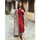 Purple Cotton Silk Suit- Set of 3