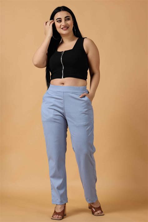 Women Plus Size Premium Cotton Lycra Pant -Apella