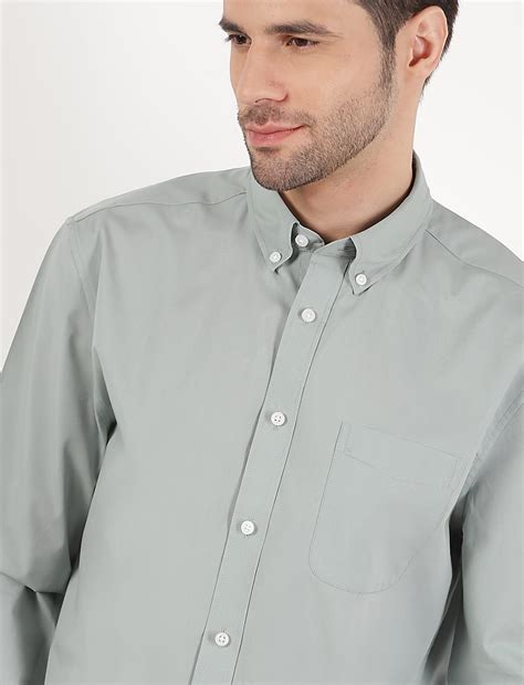 Buy Pure Cotton Plain Button Down Collar Shirt at Marks & Spencer