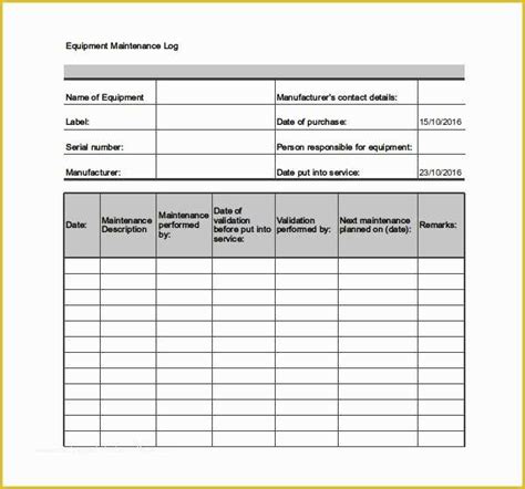 Image result for PPM Maintenance Schedule Example