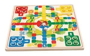 Buy Manaaz Kids 2-in-1 Wooden Ludo & Chinese Checker Board Game ...