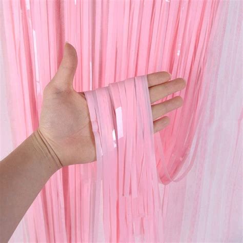Pink Pastel Fringe Curtains 3 ft x 6 ft for Birthday, Anniversaries, G ...