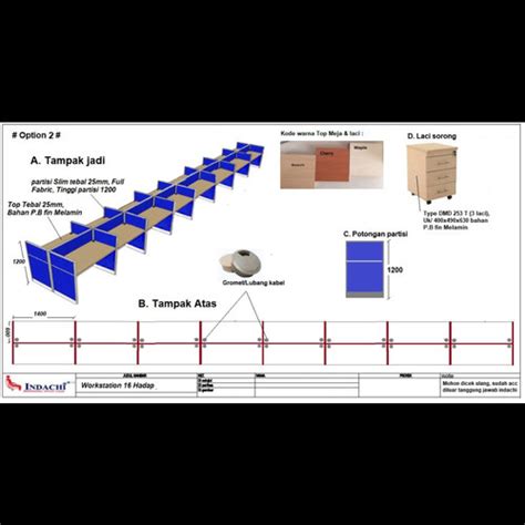 Jual meja kantor partisi kantor indachi 16 orang - Kab. Tangerang ...