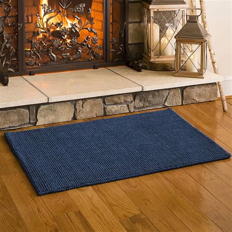 Amazon.com: Plow & Hearth Dalton 2x3'6" Fireproof Hearth Rug | Navy ...