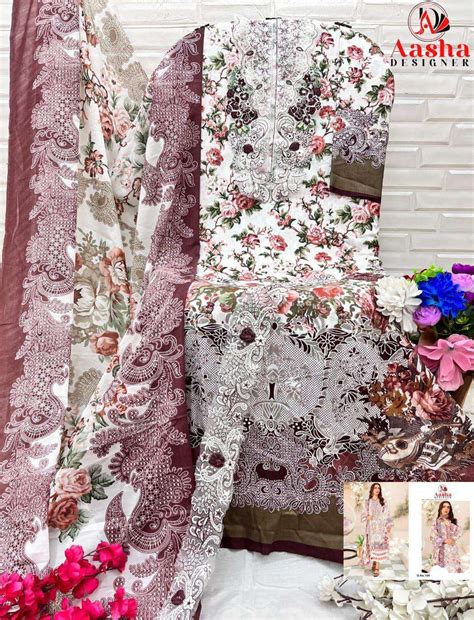 AASHA DESIGNER DESIGN NO - 1044 ABCDG PURE COTTON PRINT HEAVY ...