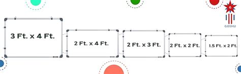 GOSHU Aluminium Non Magnetic White Board 3 Feet X4 Feet Double Sided ...