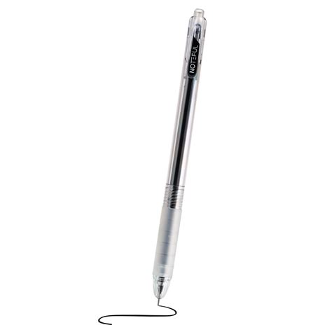 Noteful Retractable Gel Ink Pen - 0.7mm Needle Tip | Quick-Dry Black