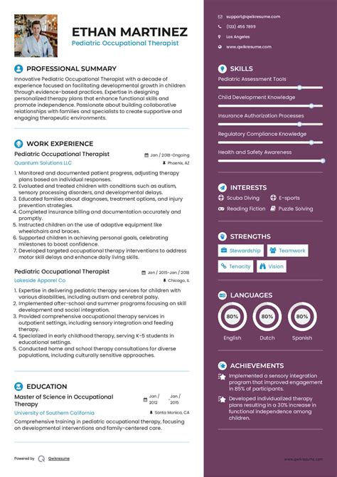 10+ Pediatric Occupational Therapist Resume Samples & Templates for 2025