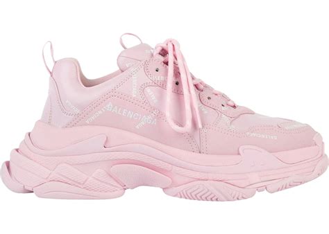 Balenciaga All Over Logo Triple S Pink White – Kicks Machine