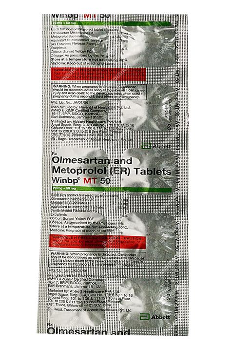 Winbp Mt 20/50 MG Er | Order Winbp Mt 20/50 MG Tablet Er Online at Truemeds