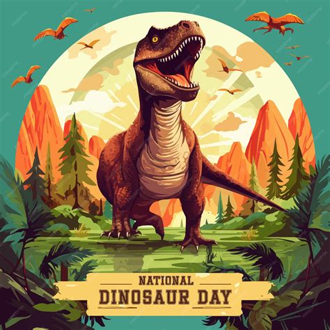 Premium Vector | Dinosaur Day poster vector illustration