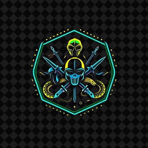 Flickering neon on hexagonal badge with dotted border inside filled ...