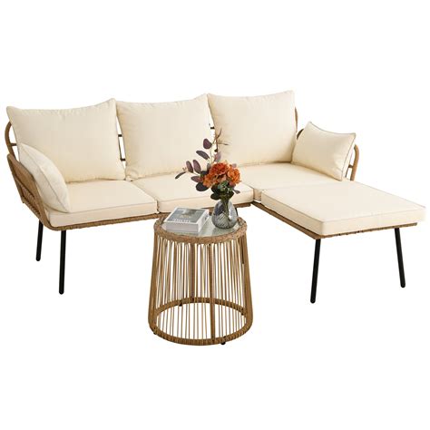 Corrigan Studio® Annajulia Outdoor Rope Woven Sectional Patio Furniture ...
