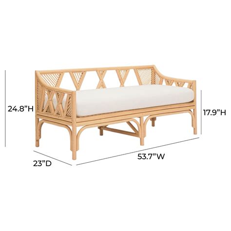 Jayla Natural Rattan Bench at Futonland