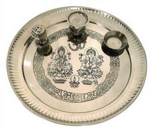 ActrovaX Kumkum Roli Chawal and Steel Pooja Plated Stainless Steel ...