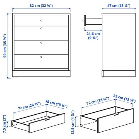 TONSTAD chest of 4 drawers, brown stained oak veneer, 82x47x90 cm (321 ...