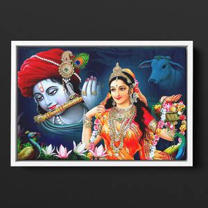 GIFTMASTER Lord Radha Krishna Wall Art : Floating Photo Frame Poster ...