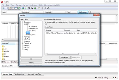 Image result for FileZilla SSH Key