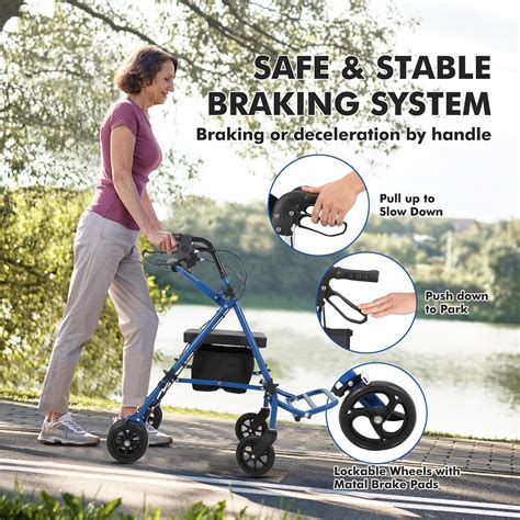 KOKEBREN 2 in 1 Rollator Walker Transport Chair with Seat, India | Ubuy