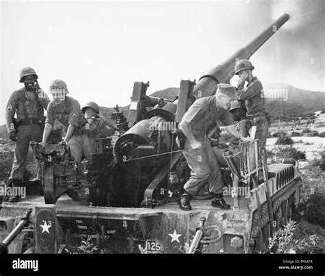VIETNAM WAR: ARTILLERY. /nSoldiers at a U.S. Army installation near Chu ...