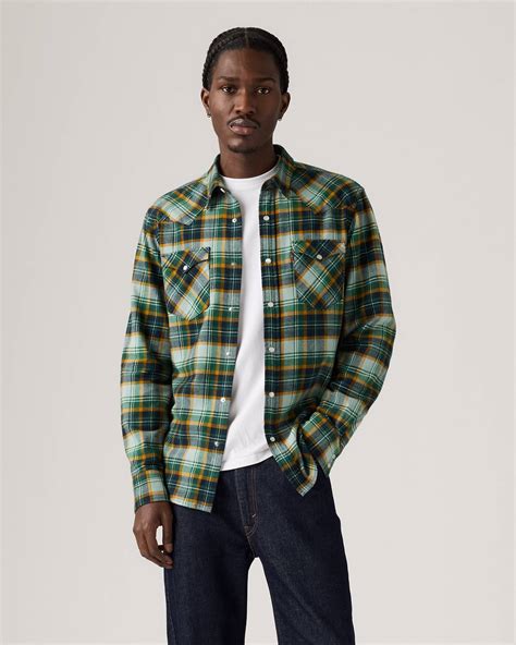 Classic Standard Fit Western Flannel Shirt - Black | Levi's® US