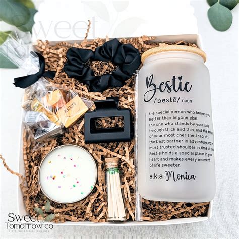Bestie Gift Box Best Friend Birthday Gift Personalized With Name Glass ...
