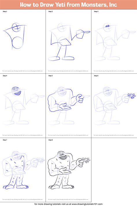 How to Draw Yeti from Monsters, Inc (Monsters, Inc) Step by Step ...