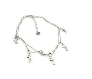 Bold N Elegant Silver Plated Dolphin Fish Anklet Ankle Bracelet ...