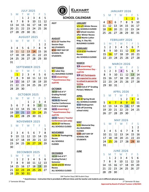 Elkhart School Calendar 25-26 Revised [PDF] - EduCounty