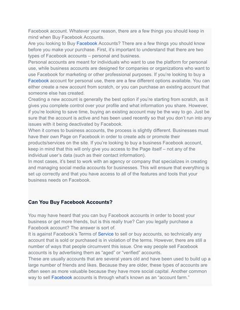PPT - Buy Facebook Accounts PowerPoint Presentation, free download - ID ...