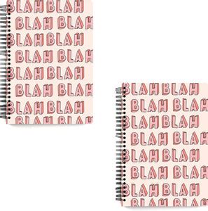 MOTIVATE BOX India Blah blah pink Set of 2 Wiro bounded Notebooks With ...