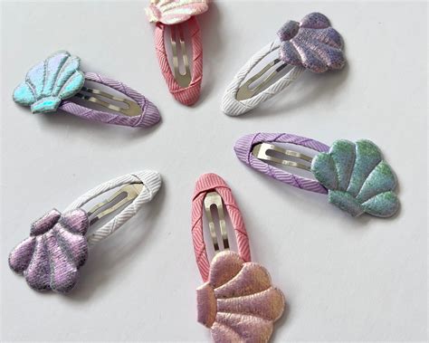 Mermaid Shell Hair Clips, Mermaid Hair Accessories, Mermaid Snap Clips ...