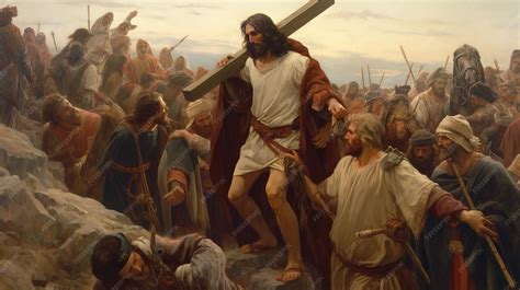 Premium AI Image | Jesus Carrying the Cross
