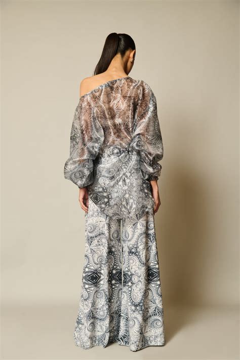 Siddartha Tytler - Checkmate Digital Amoeba Printed Flared Pants - Elahe