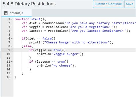 Image result for CodeHS Dietary Restrictions JavaScript Code