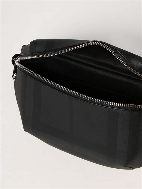 BURBERRY: London check pattern belt bag - Black | Burberry belt bag ...
