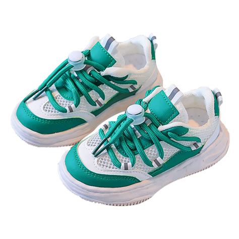 Buy Hopscotch Boys Mesh Lace Tie-Up Sneakers in Green Color, UK:8.5 ...