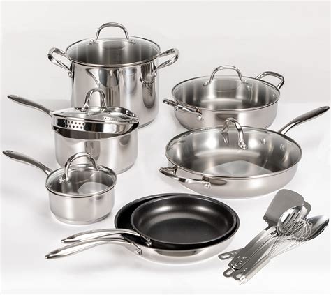Stainless Steel Cookware Sets - 18-Piece Nonstick Cookware Sets ...