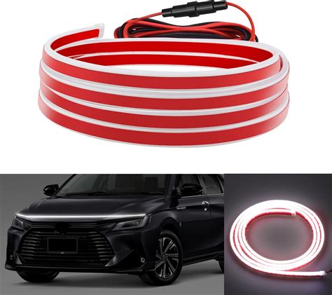 RGB Daytime Running Lights Car Led Lights Exterior Car Hood Light Strip, 12V DRL Dynamic Scan ...