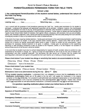 parent/guardian permission for field trips - Fayette County Public ...