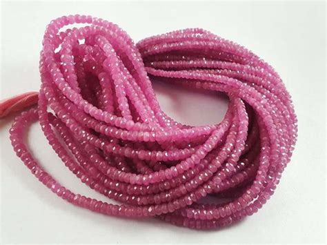 Order Pink Sapphire Faceted Roundelle Beads At Wholesale Price ...