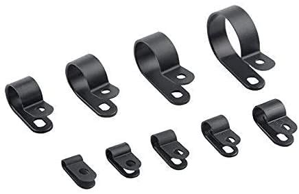 R-Type Cable Clamps Nylon Black Hose Wire Electrical Ring Loop : Amazon ...