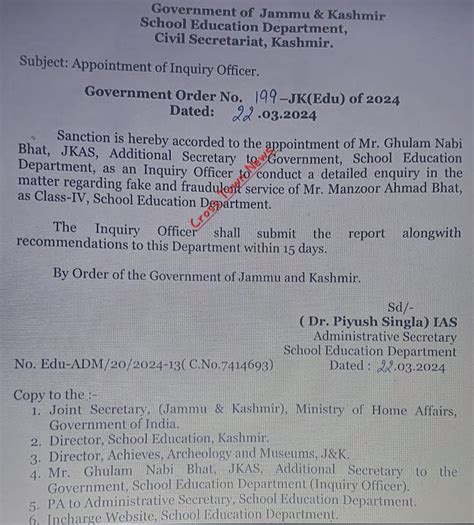 J&K Govt appoints Inquiry Officers to report in fake appointment case ...