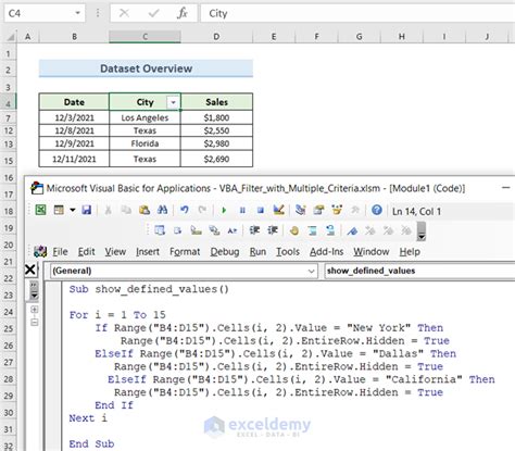 Image result for Excel VBA Multiple Filters